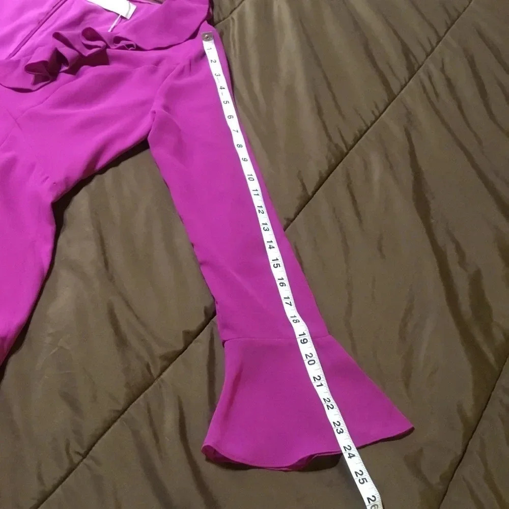 KEEPSAKE magenta long sleeve ruffled dress - Picture 4 of 8
